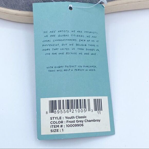 Toms Youth Classic Shoes NWT Size 6 - Picture 6 of 7